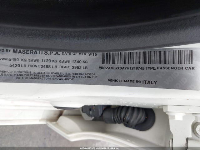 2017 MASERATI GHIBLI ZAM57XSA7H1218745 Photo 8