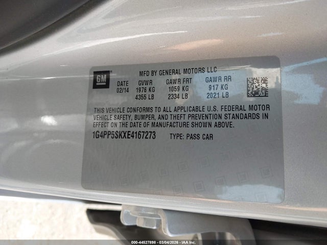 Aukcja sprzedaży 2014 Buick Verano, vin: 1G4PP5SKXE4167273, numer aukcji: 44527898
