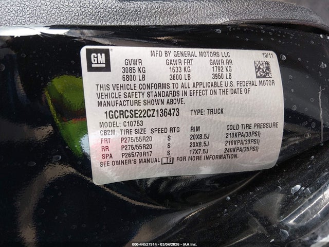 Aukcja sprzedaży 2012 Chevrolet Silverado 1500 Lt, vin: 1GCRCSE22CZ136473, numer aukcji: 44527914