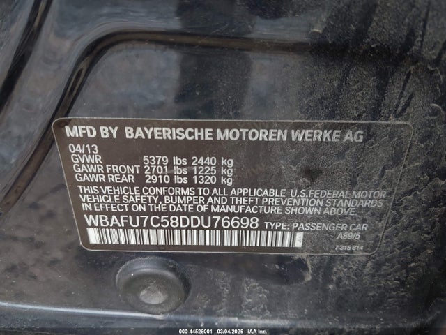 2013 BMW 535I WBAFU7C58DDU76698 Photo 8