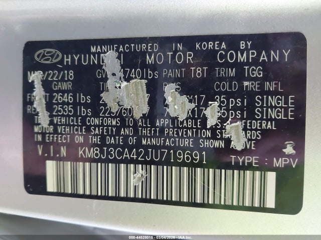 Hyundai TUCSON SEL 2018 KM8J3CA42JU719691 Image 9