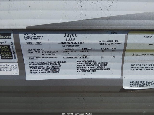 Jayco Other 2019 1UJBJ0BM2K75L0082 Image 9