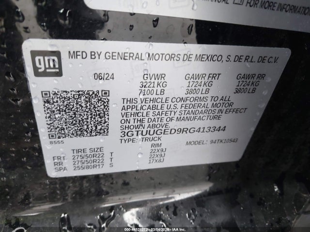 Aukcja sprzedaży 2024 Gmc Sierra 1500 4wd  Short Box Denali, vin: 3GTUUGED9RG413344, numer aukcji: 44528272