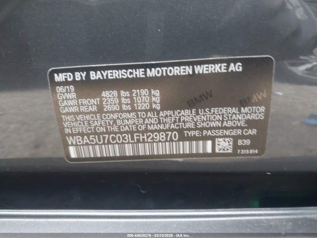 Aukcja sprzedaży 2020 Bmw M340i, vin: WBA5U7C03LFH29870, numer aukcji: 44528276