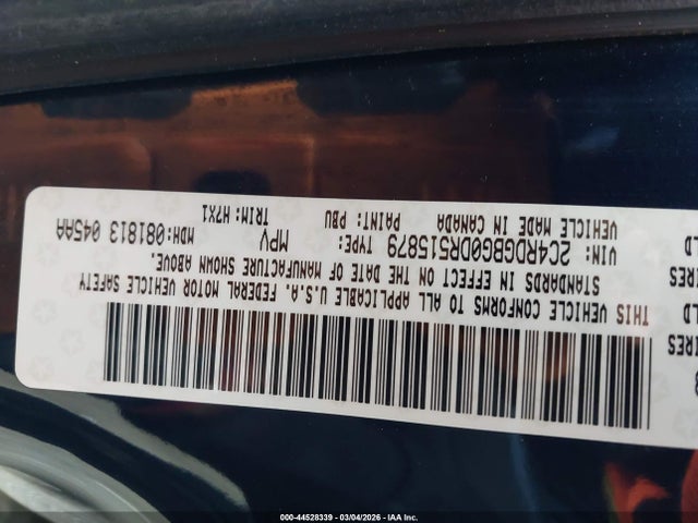 44528339 :رقم المزاد ، 2C4RDGBG0DR515879 vin ، 2013 Dodge Grand Caravan Se مزاد بيع