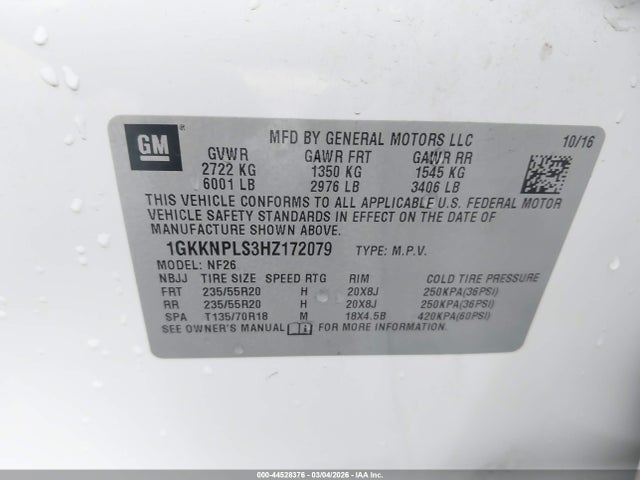 GMC Acadia Denali 2017 1GKKNPLS3HZ172079 Image 9