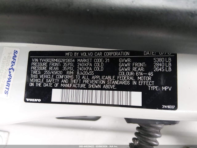 Volvo Xc60 T6 Platinum 2016 YV4902RM6G2813654 Image 9