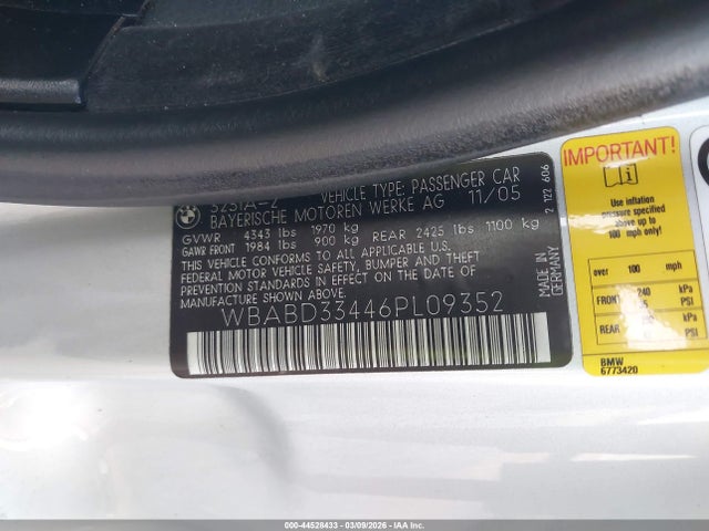 Продажа на аукционе авто 2006 Bmw 325ci, vin: WBABD33446PL09352, номер лота: 44528433