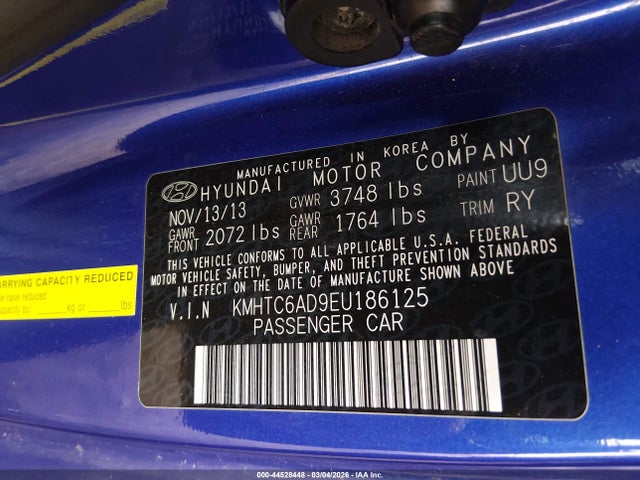 2014 HYUNDAI VELOSTER KMHTC6AD9EU186125 Photo 8