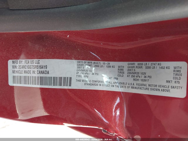 Chrysler Pacifica Limited 2025 2C4RC1GG7SR516419 Image 9