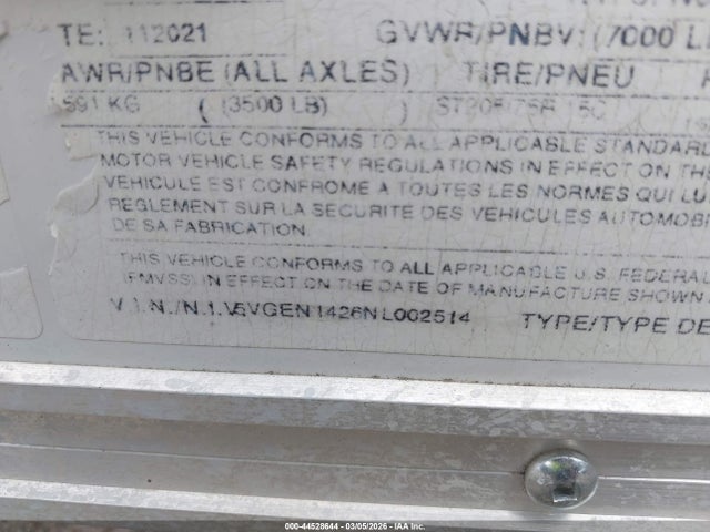 Продаж на аукціоні авто 2022 Kaufman Trailers Unknown, vin: 5VGEN1426NL002514, номер лоту: 44528644