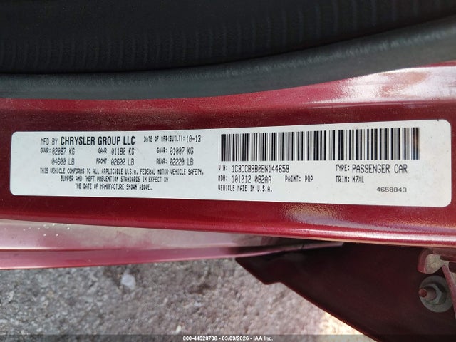 44528708 :رقم المزاد ، 1C3CCBBB0EN144659 vin ، 2014 Chrysler 200 Touring مزاد بيع
