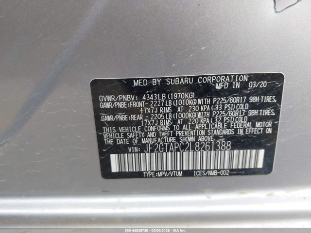 2020 SUBARU CROSSTREK JF2GTAPC2L8261388 Photo 8