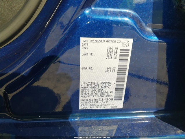 44528731 :رقم المزاد ، 1N4BL4CV2RN334308 vin ، 2024 Nissan Altima Sr Fwd مزاد بيع