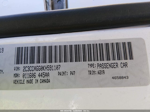 44528755 :رقم المزاد ، 2C3CCAGG0KH591107 vin ، 2019 Chrysler 300 300s Awd مزاد بيع