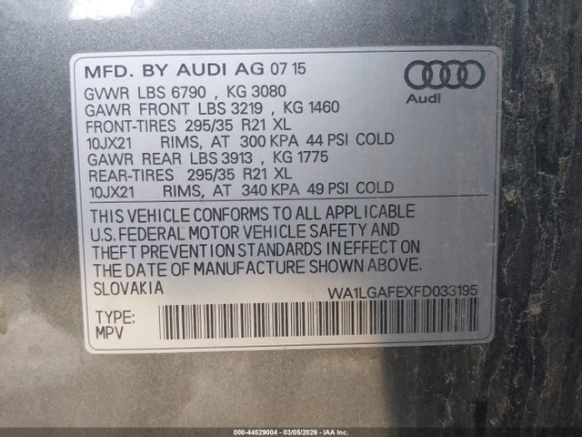 2015 AUDI Q7 WA1LGAFEXFD033195 Photo 8