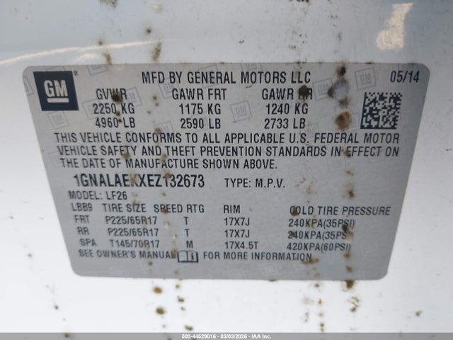 1GNALAEKXEZ132673 Chevrolet EQUINOX LS