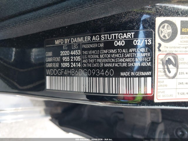 44529063 :رقم المزاد ، WDDGF4HB6DG093460 vin ، 2013 Mercedes-benz C 250 Sport مزاد بيع