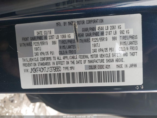 2018 MAZDA CX-5 JM3KFACM7J1379660 Photo 8