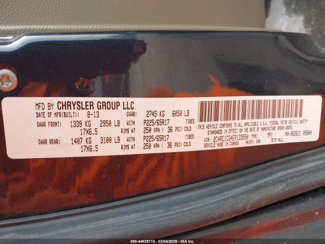 Продаж на аукціоні авто 2014 Chrysler Town & Country Touring-l, vin: 2C4RC1CG4ER133550, номер лоту: 44529110