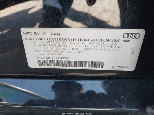 2017 AUDI A8 L WAU44AFD3HN013701 Photo 8