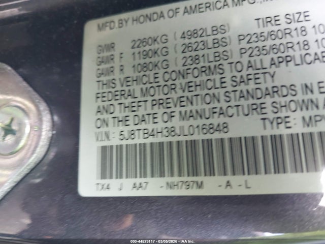 2018 ACURA RDX 5J8TB4H38JL016848 Photo 8