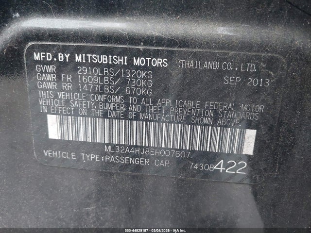 2014 MITSUBISHI MIRAGE ML32A4HJ8EH007607 Photo 8