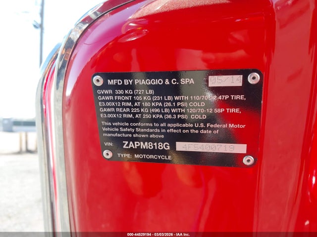 Vespa Sprint 150 3v 2015 ZAPM818G4F5400719 Image 10