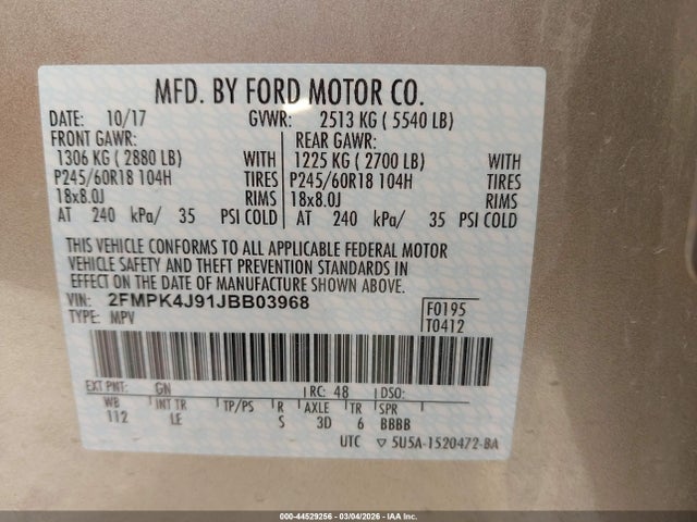 2018 FORD EDGE 2FMPK4J91JBB03968 Photo 8