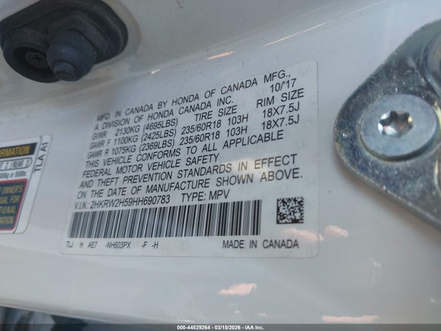 2HKRW2H59HH690783 Honda CR-V EX