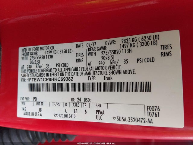 2017 FORD F-150 1FTEW1CP8HKC69382 Photo 8