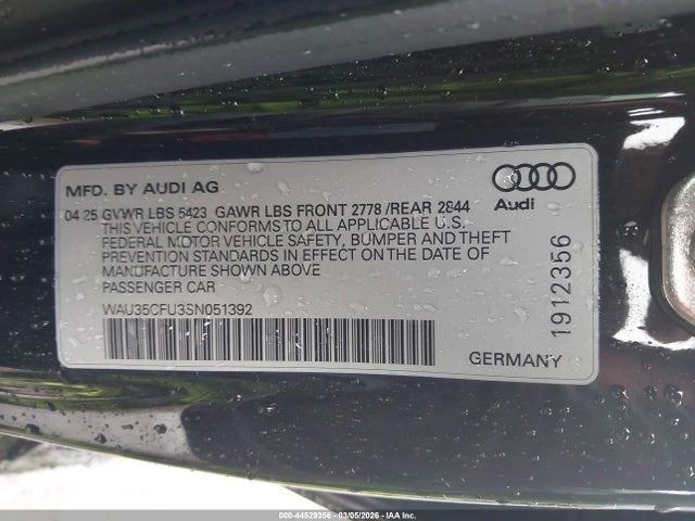 2025 AUDI ALL-NEW S5 WAU35CFU3SN051392 Photo 8