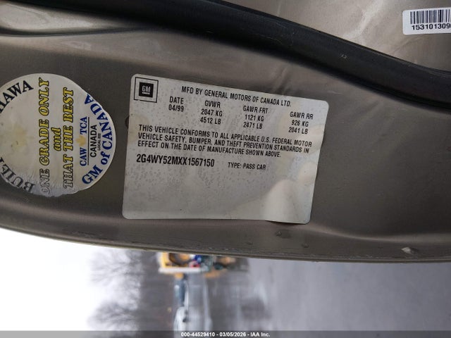 Aukcja sprzedaży 1999 Buick Century Limited, vin: 2G4WY52MXX1567150, numer aukcji: 44529410