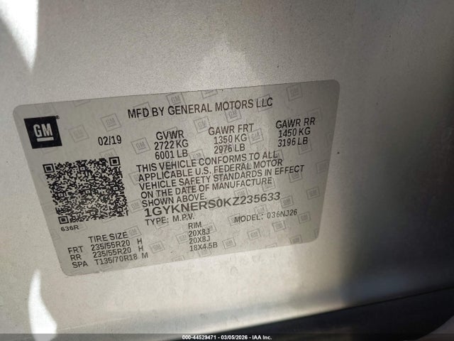 2019 CADILLAC XT5 1GYKNERS0KZ235633 Photo 8