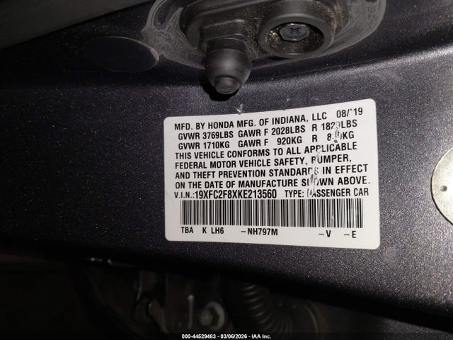 Honda Civic Sport 2019 19XFC2F8XKE213560 Image 9