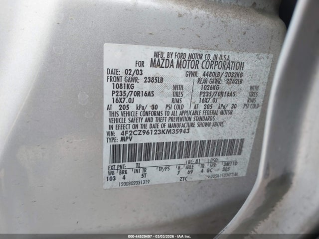 2003 MAZDA TRIBUTE 4F2CZ96123KM35943 Photo 8