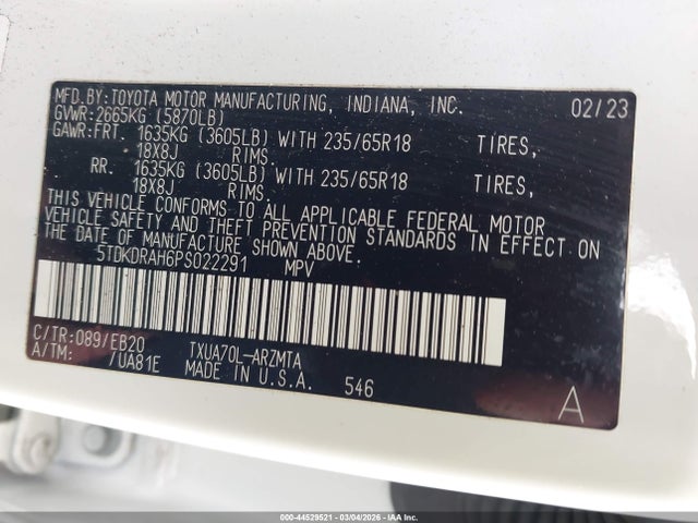 2023 TOYOTA HIGHLANDER 5TDKDRAH6PS022291 Photo 8