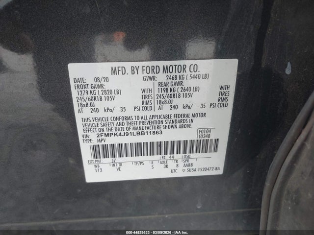 2020 FORD EDGE 2FMPK4J91LBB11863 Photo 8