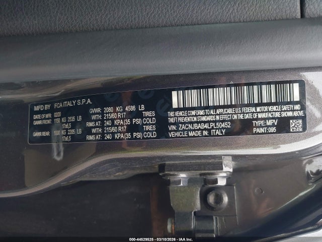 ZACNJBAB4LPL50452 Jeep Renegade North Edition 4x4