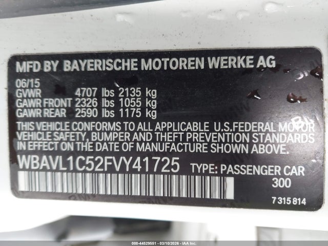 WBAVL1C52FVY41725 BMW X1 Xdrive28i