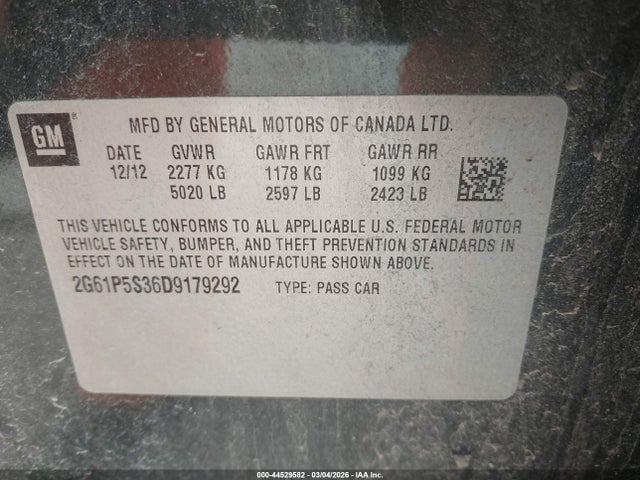 2013 CADILLAC XTS 2G61P5S36D9179292 Photo 8