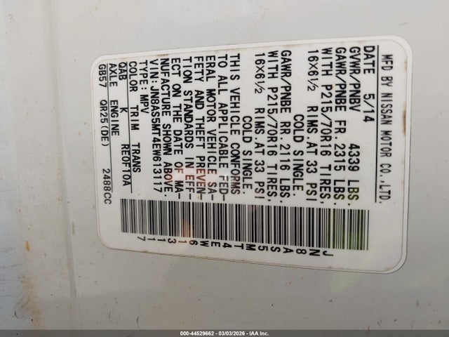 Nissan Rogue Select S 2014 JN8AS5MT4EW613117 Image 9