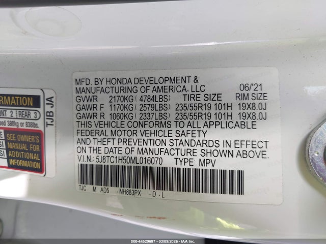 5J8TC1H50ML016070 Acura Rdx Technology Package