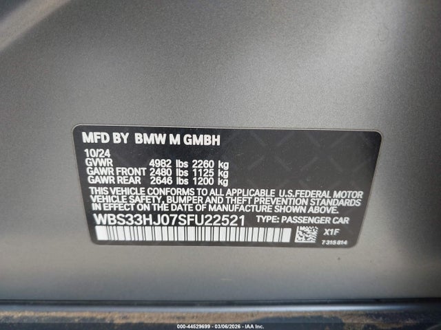 WBS33HJ07SFU22521 BMW M3 Competition Xdrive