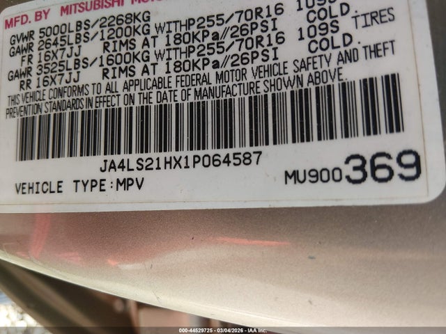 2001 MITSUBISHI MONTERO JA4LS21HX1P064587 Photo 8