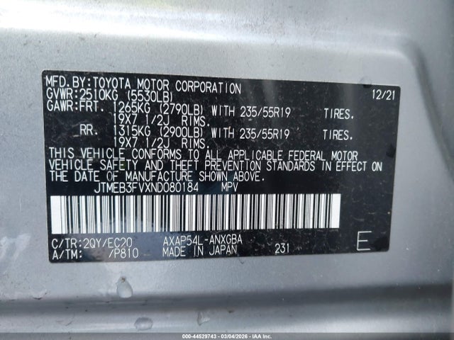 Toyota Rav4 Prime Xse 2022 JTMEB3FVXND080184 Image 9