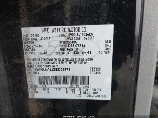 2005 FORD EXCURSION 1FMNU41LX5ED23973 Photo 8