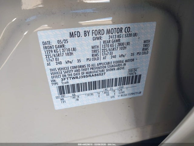 Ford Maverick Xlt 2025 3FTTW8J39SRA86527 Image 9