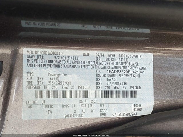 2014 FORD FOCUS 1FADP3F29EL421041 Photo 8