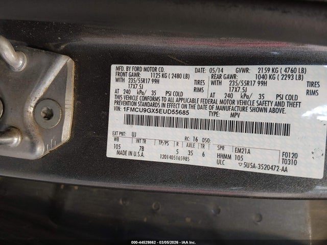 2014 FORD ESCAPE 1FMCU9GX5EUD55685 Photo 8
